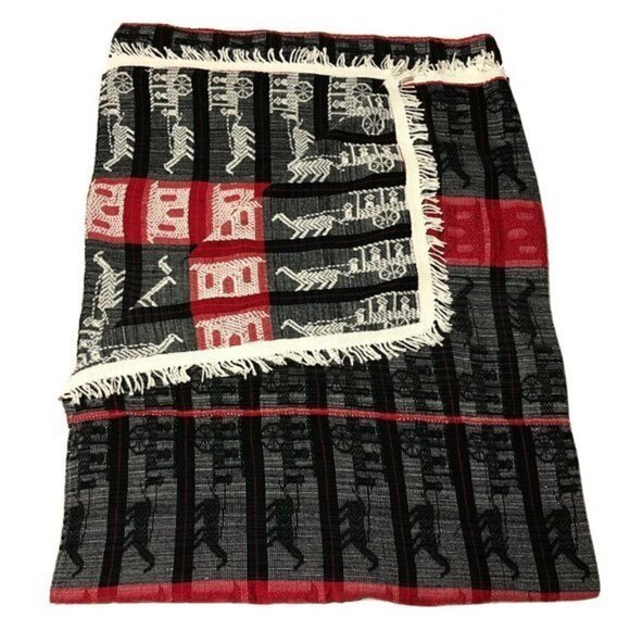 Hand Woven Textile Blanket Fringe Edge Indigenous tinguian tribe Philippines - Picture 3 of 10
